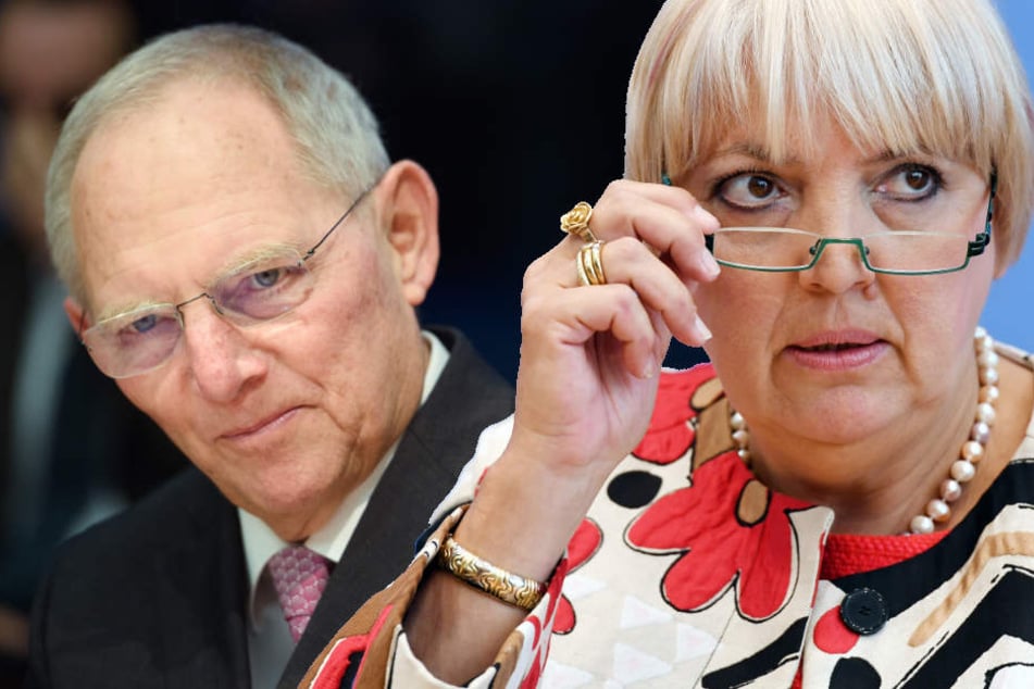 Sogar Morddrohungen erhielt Claudia Roth nach dem Verweis von Seitz. Schäuble wollte seine Kollegin daraufhin schützen. (Bildmontage)