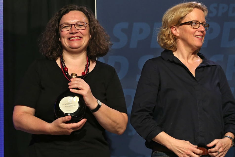 Andrea Nahles (l) und Natascha Kohnen gaben kurz vor der Wahl nochmal alles.