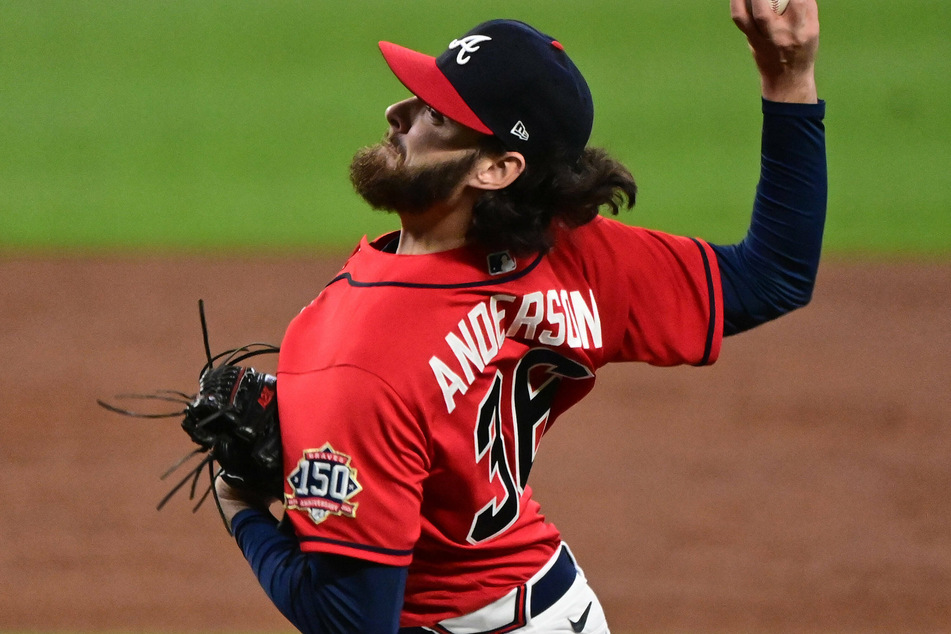 Braves starting pitcher Ian Anderson struck out five batters in game three.