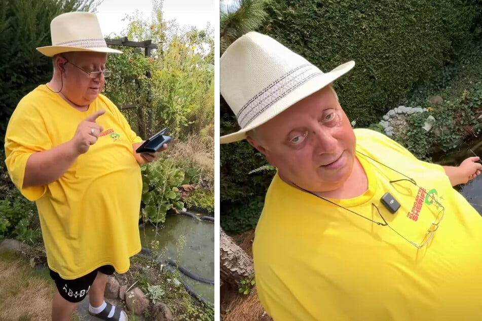 Zückt sein Handy, um aus der Kleingartenordnung zu zitieren: Sachsens Gartensheriff Michael Baumann (62).