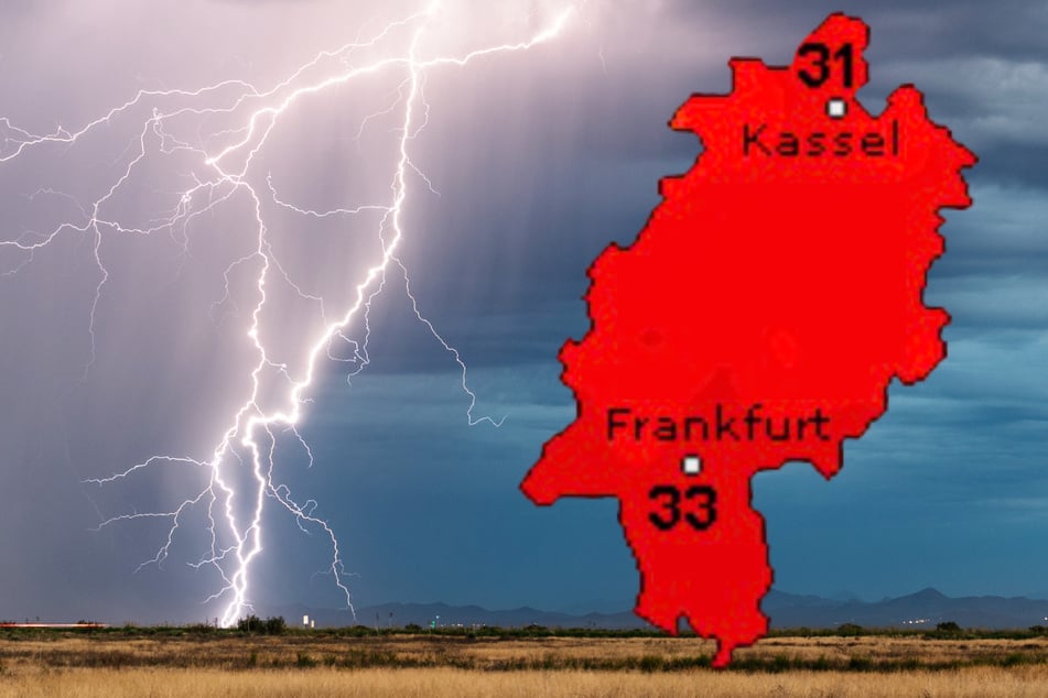 Sommerhitze und Gewitter drohen in Hessen: Wetteronline.de (Grafik) sagt für den Sonntag bis zu 33 Grad voraus, der Deutsche Wetterdienst (DWD) bis zu 37 Grad.