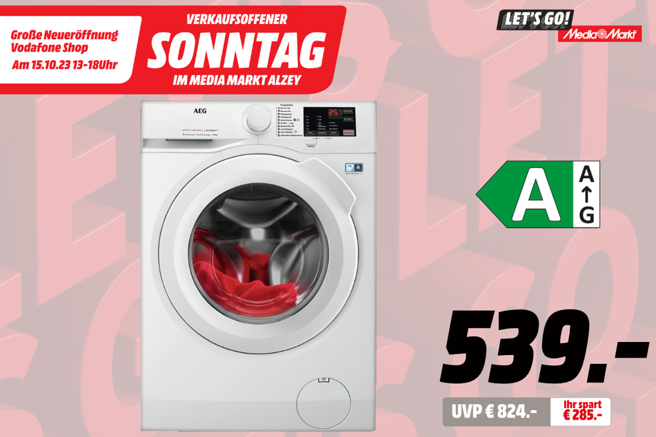 AEG-Waschmaschine für 539 statt 824 Euro.