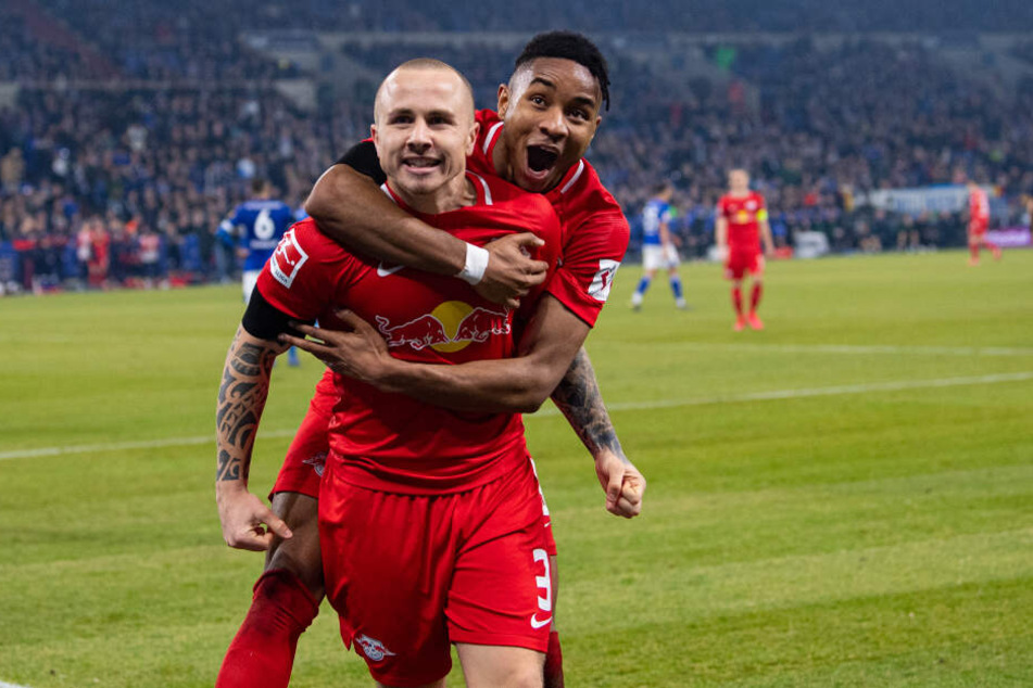Christopher Nkunku (r.) war der Mann des Abends. Er bereitete alle vier Treffer in Durchgang zwei vor.