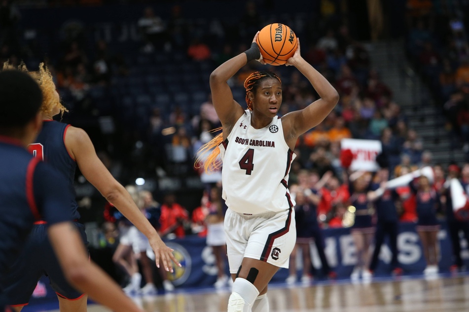South Carolina forward Aliyah Boston led her team with 10 points and 12 rebounds on Friday.