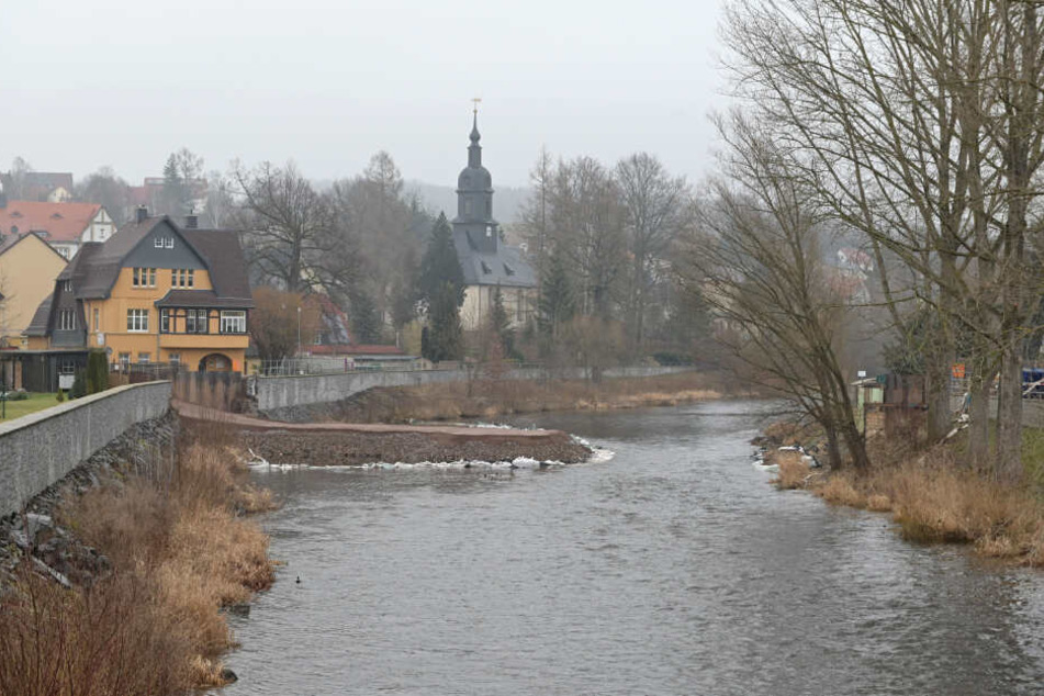 Da geht noch was: Aktueller Wasserstand in Flöha, wo die Flöha und die Zschopau zusammenfließen.