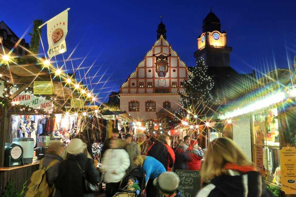 Die Spitzenstadt Plauen ist auch bei der Weihnachtsbeleuchtung spitze.