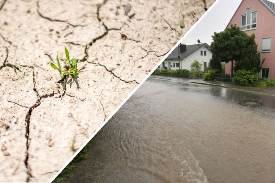 In Kaufbeueren wurden die Straßen durch den Starkregen überflutete, doch die Wassermassen können die Trockenheit nicht ausgleichen.
