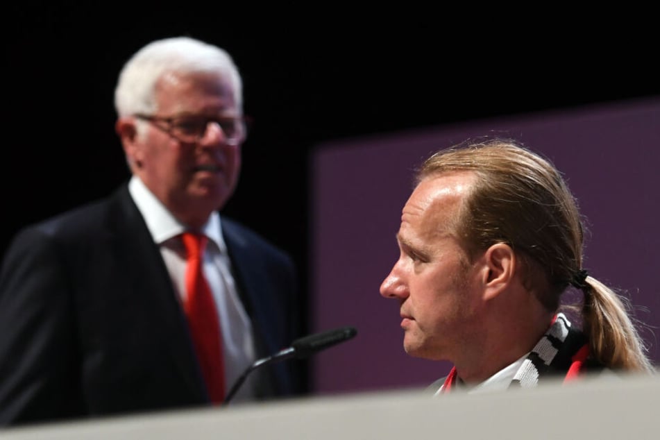 Stefan Müller-Römer (r.) wird Nachfolger von Ex-Präsident Werner Spinner im Vorstand des 1. FC Köln (Bild von der JHV 2018).