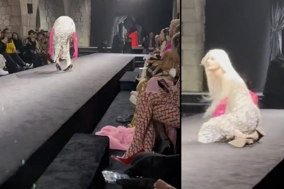 Autsch! Während einer Fashion Show in Paris stürzt Supermodel Kristen McMenamy (58).