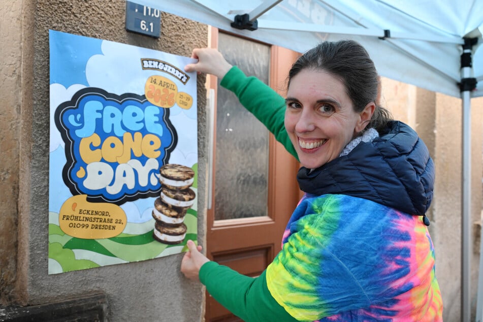 Marketingleitern Anne Wortmann (42) und ihr Team haben den Standort des "Free Cone Days" wegen des Wetters umverlagern müssen.