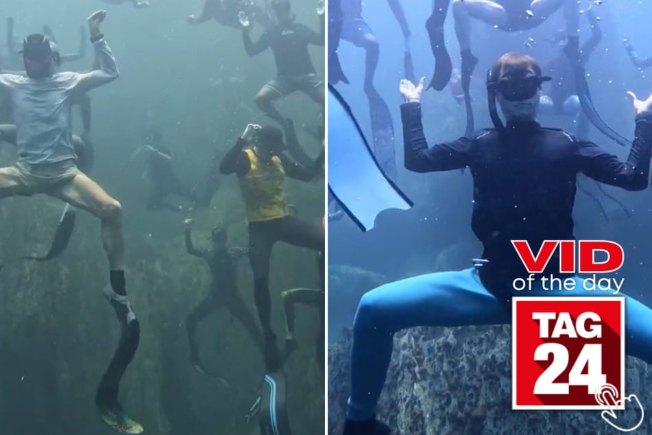 Today's Viral Video of the Day features a group of free divers who show off their "crab people" underwater dance.