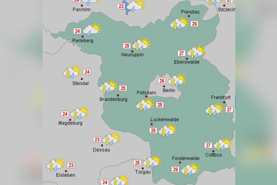 Trotz Gewitter steigen die Temperaturen in der Hauptstadt am Mittwoch auf 26 Grad.