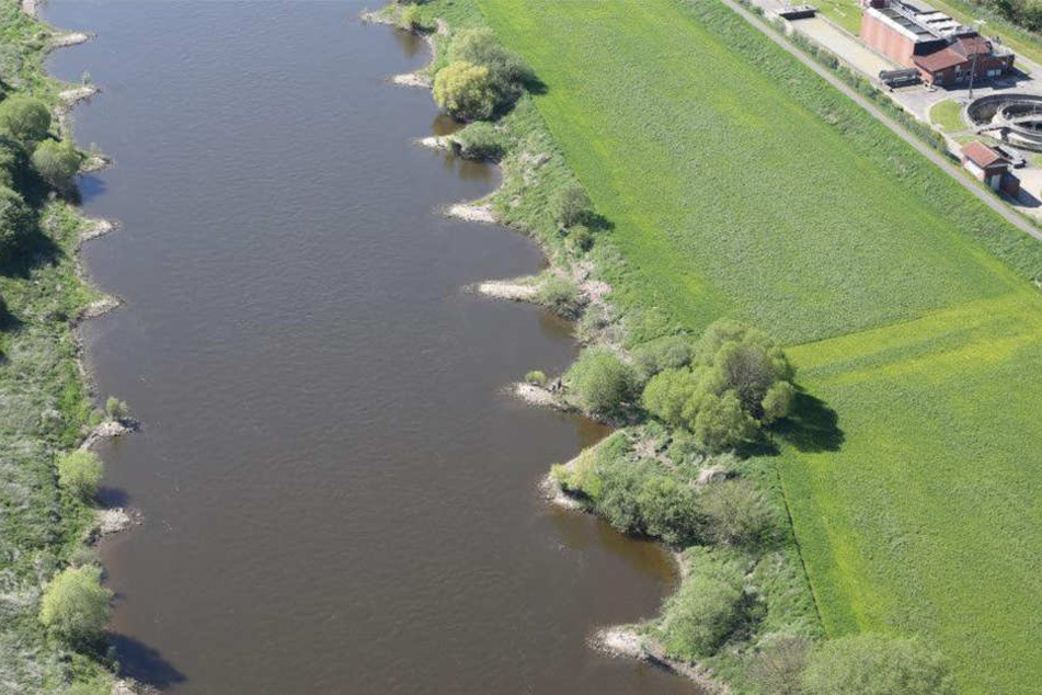 An diesem Stück der Weser wurden die Knochen der unbekannten Frau gefunden.