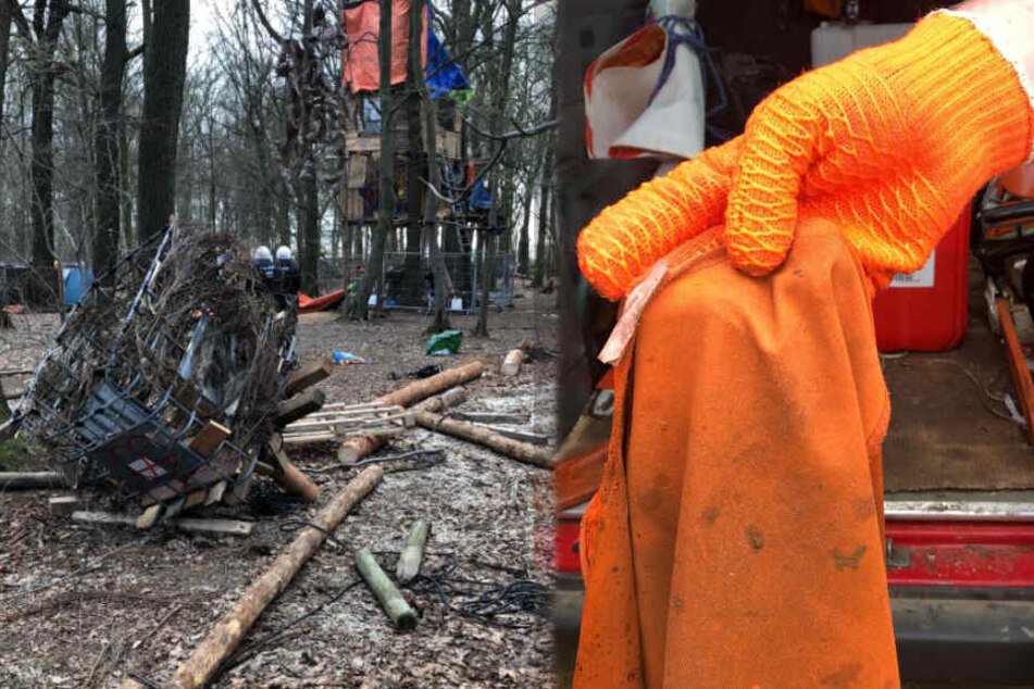 Die Bilder der Polizei Aachen vom Montagvormittag stammen aus dem Hambacher Forst.