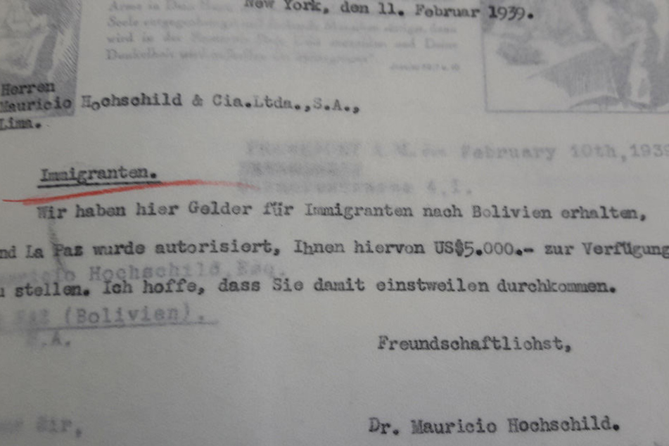 Ein von Hochschild unterschriebener Brief zur Rettung von Juden vor den Nazis.