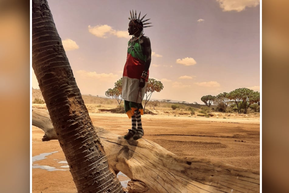 Sind Viehzüchter und halten meist Rinderherden: Krieger der Samburu im Norden Kenias vor traumhafter Naturkulisse. Die Landschaft lässt sich auf Safaris erkunden.