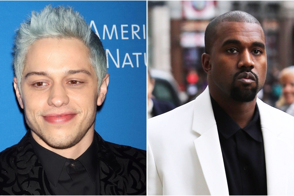 Over the weekend, Kanye "Ye" West (r) defended his recent music video that depicted violence against Pete Davidson (l).