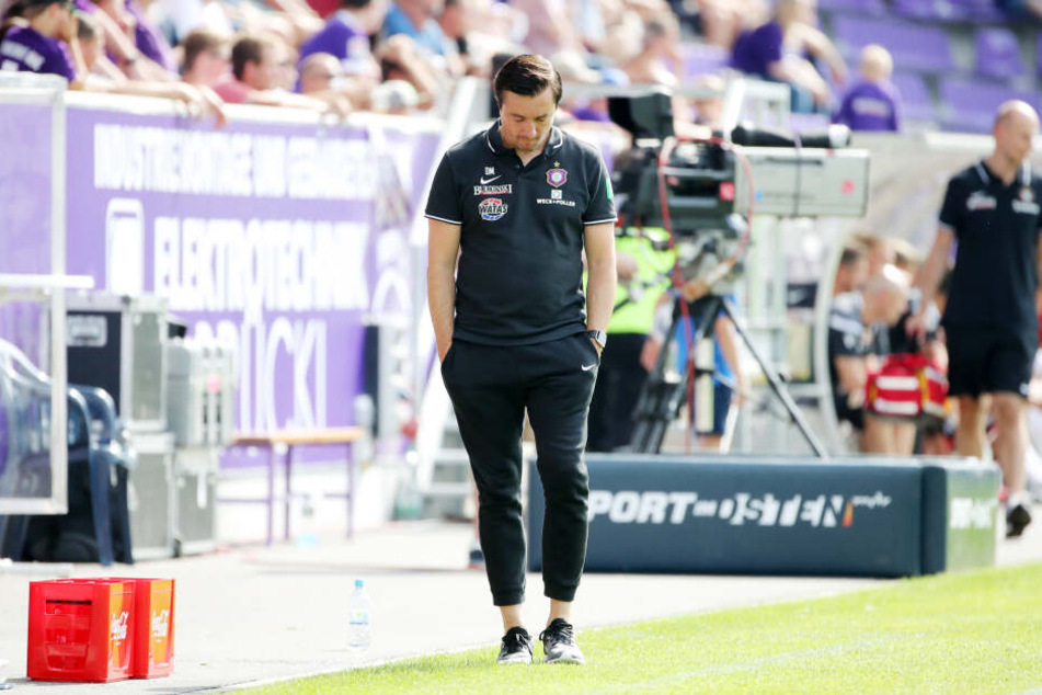 Aues Trainer Daniel Meyer war einmal mehr nicht so glücklich mit einigen Phasen des letzten Testspiels.