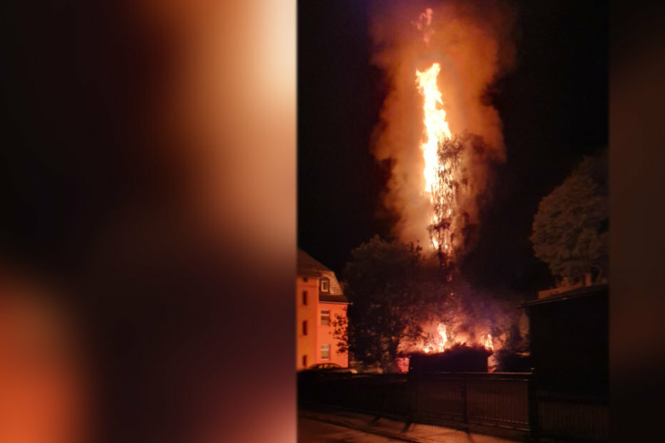 Die Flammen schlugen meterhoch in den Himmel.