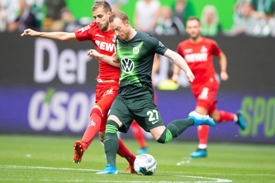 Der Wolfsburger Maximilian Arnold traf in der 16. Minute zum 1:0 gegen den 1. FC Köln.