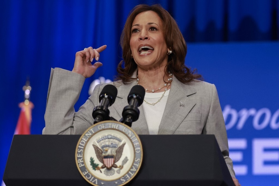 Vice President Kamala Harris blamed 2024 Republican frontrunner Donald Trump for Florida's new six-week abortion ban during a Wednesday rally in Jacksonville.