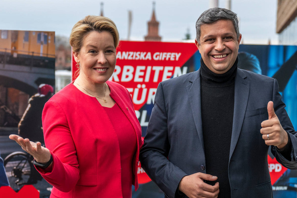 Die SPD-Landesvorsitzenden Franziska Giffey (44) und Raed Saleh (45) kommen am Wochenende mit ihrer Partei zu einer Klausurtagung zusammen.