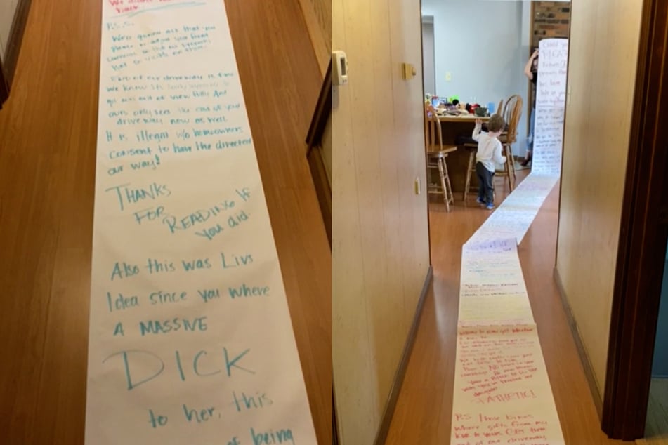 The letter covered the entire hallway.