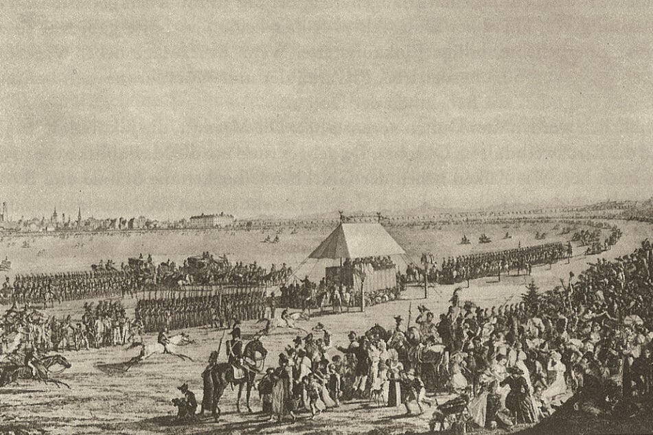 So könnte das Pferderennen des ersten Oktoberfestes 1810 ausgesehen haben.