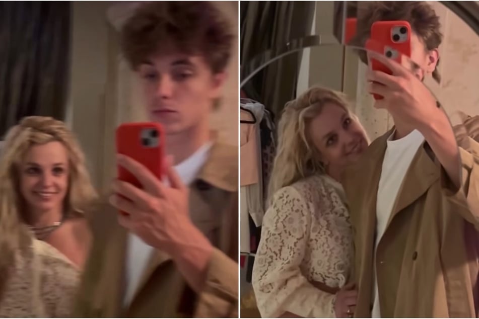 Britney Spears (l) shared video of her downtime with her son Jayden (r) after the pop star's DUI arrest earlier this month.