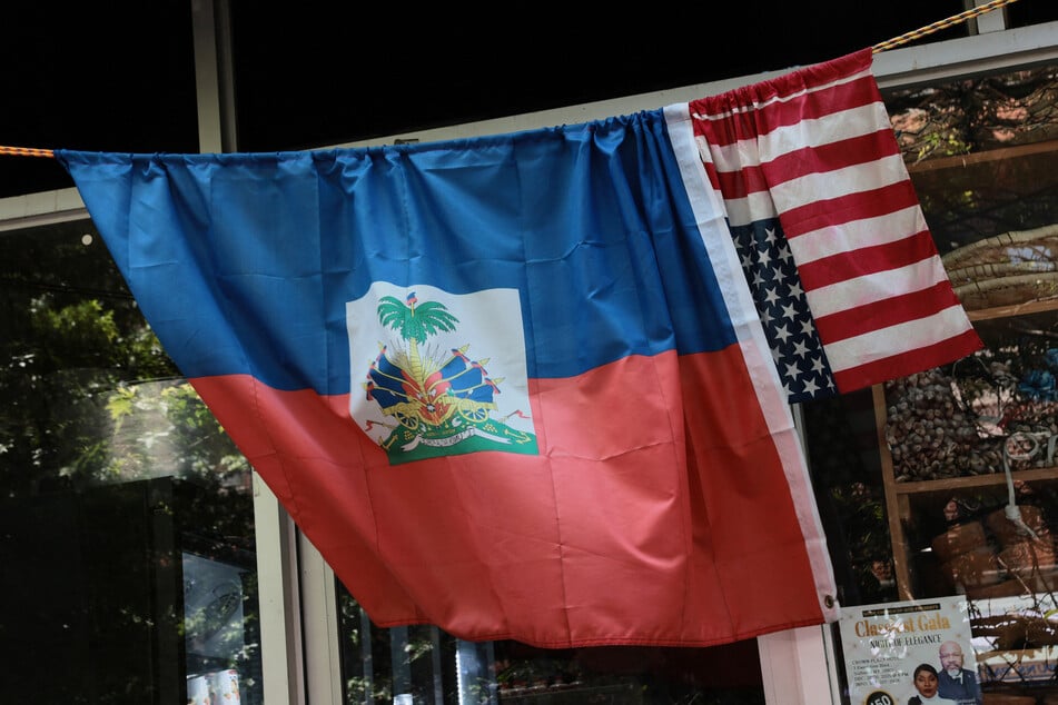 Haitian flags are displayed on a store in the Little Haiti neighborhood of the Brooklyn borough of New York City on June 25, 2026.