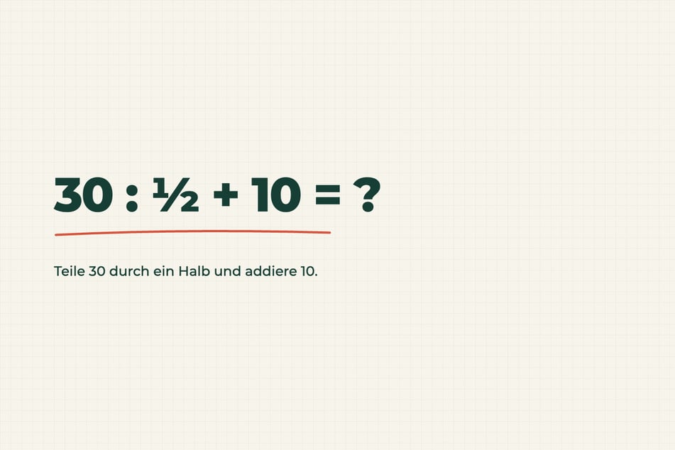Rätsel des Tages vom 19.10.2026: 30 durch ein Halb plus 10 - an dieser Aufgabe scheitern viele Erwachsene