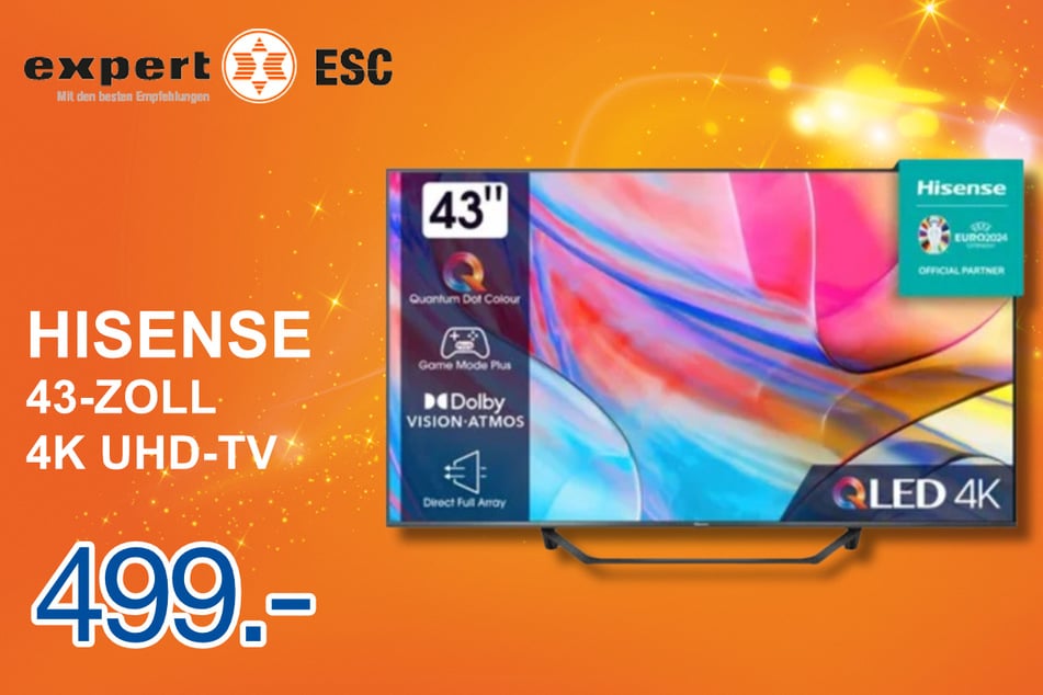 Den HISENSE QLED TV mit dem Coupon am Freitag (1. November) für nur 399,20 statt 499 Euro.