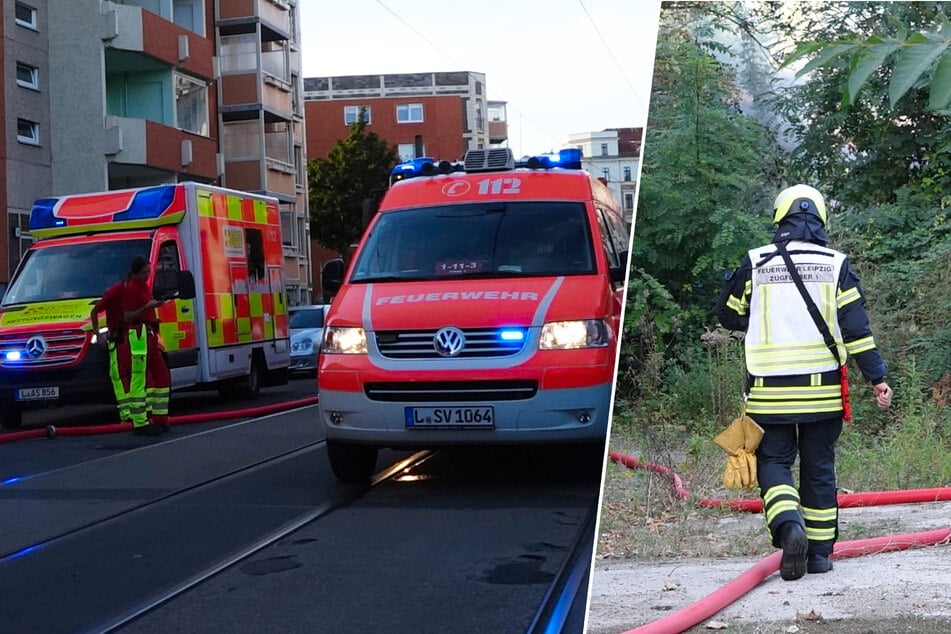 Leipzig: Dunkler Rauch über Leipziger Osten: Mehr als 20 Feuerwehrleute im Einsatz