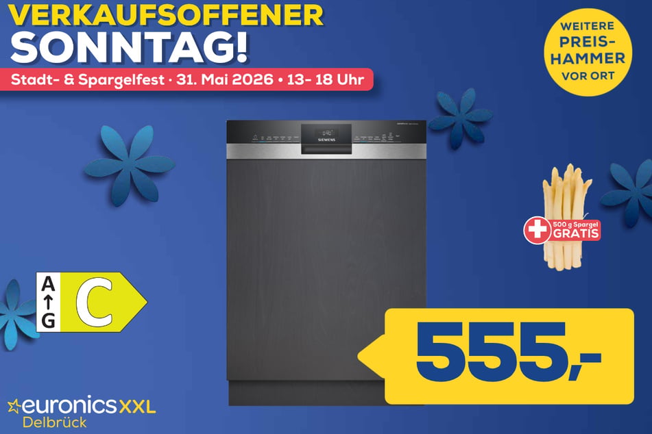 Siemens-Geschirrspüler SN53HS03BD für 555 Euro (500 Gramm Spargel gratis).