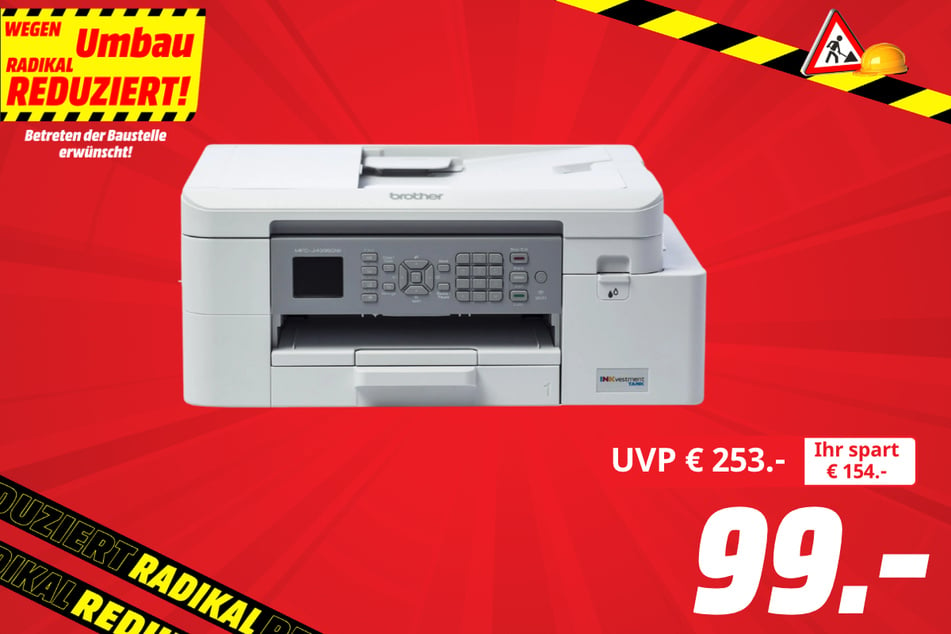 Brother-Multifunktionsdrucker MFC-J4340DWE
für 99 statt 253 Euro.