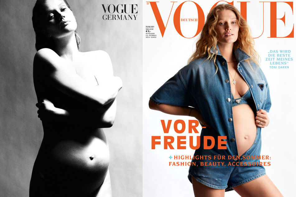 Toni Garrn (28) posiert mit Babybauch für die Mai/Juniausgabe der deutschen "Vogue".
