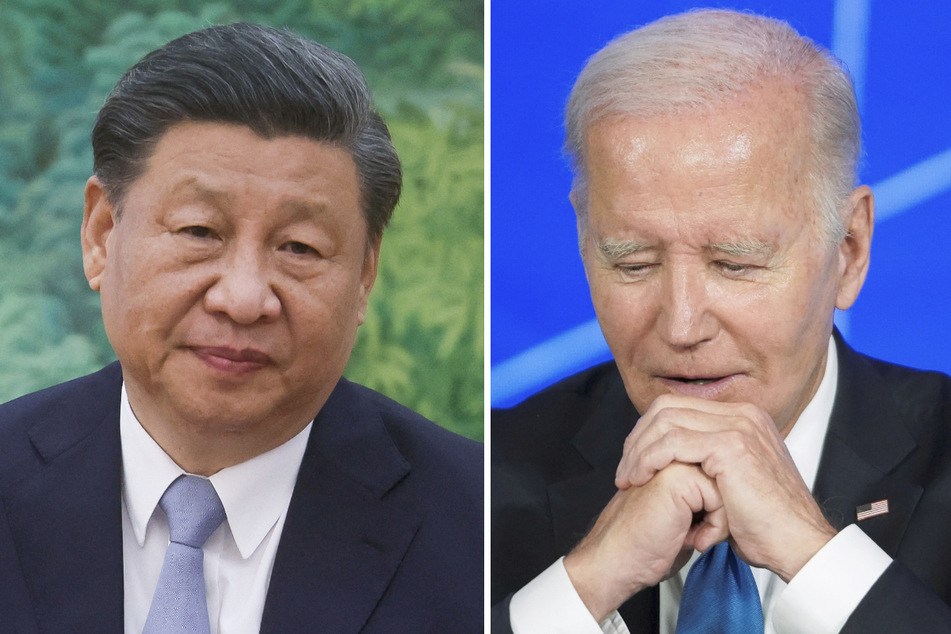 US President Joe Biden (r.) likened Chinese leader Xi Jinping to dictators in comments made at a reception for Democratic donors.