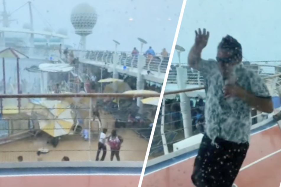Passagiere geraten in Panik: Heftiger Sturm fegt über Kreuzfahrtschiff