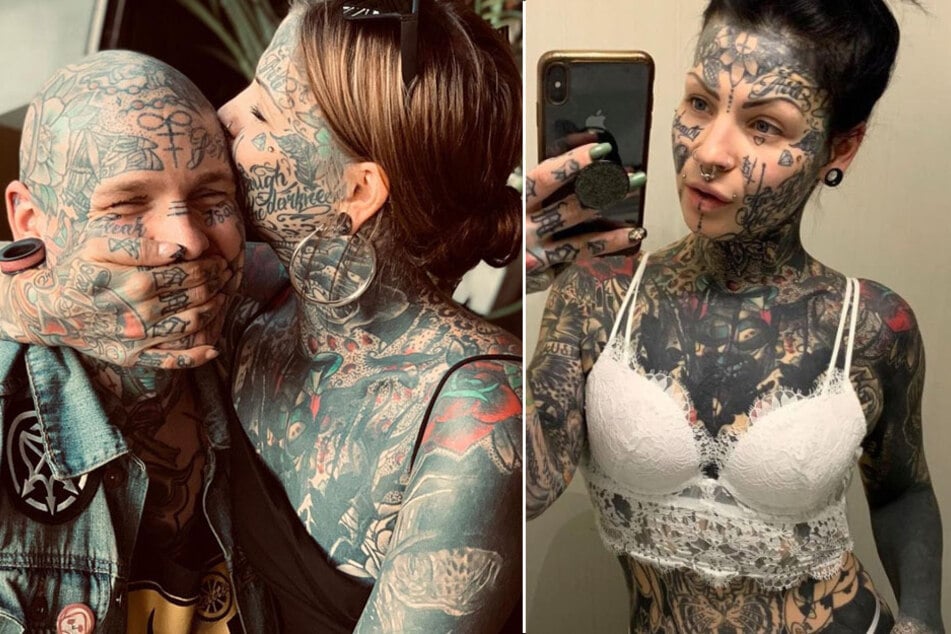 Aleksandra Jasmin has covered 99% of her skin with what she believes to be one giant tattoo, but fears the pain of covering the final 1%.