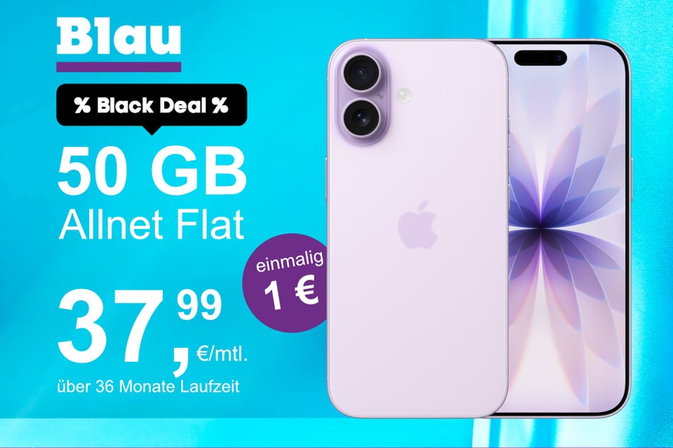 Das iPhone 17 im Blau Allnet XL für einmalig 1 Euro.