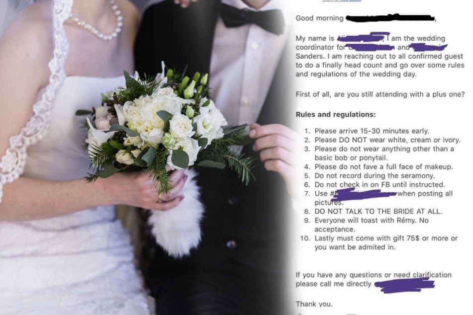 Ob bei diesen Regeln tatsächlich jemand zur Hochzeit erschienen ist? (Bildmontage)