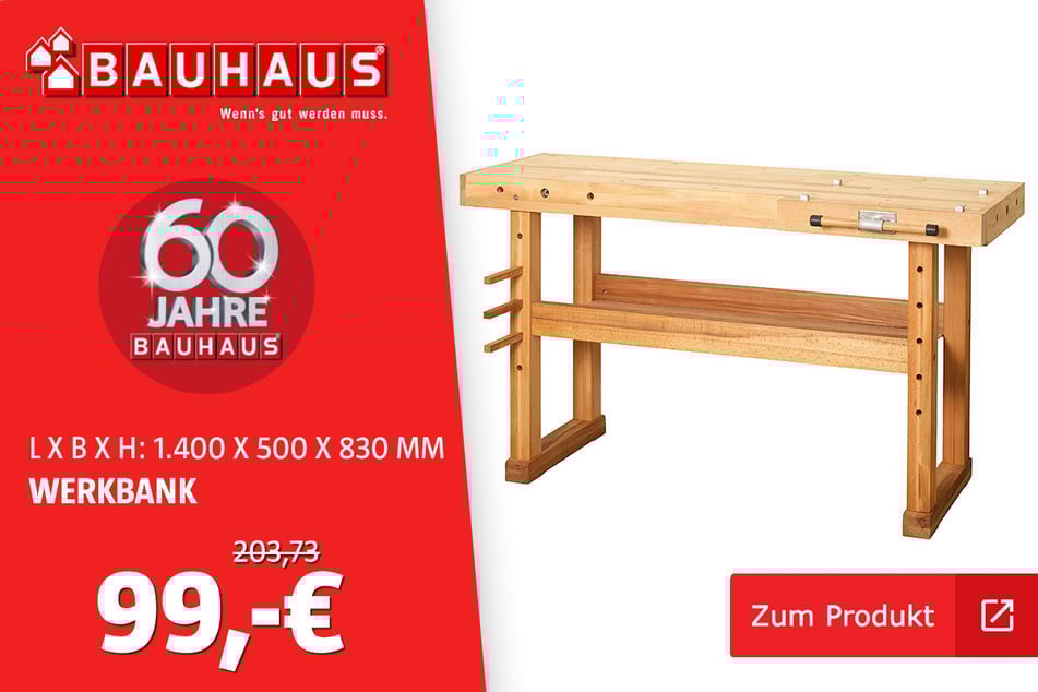 Buchenholz Hobelbank für 99 Euro.