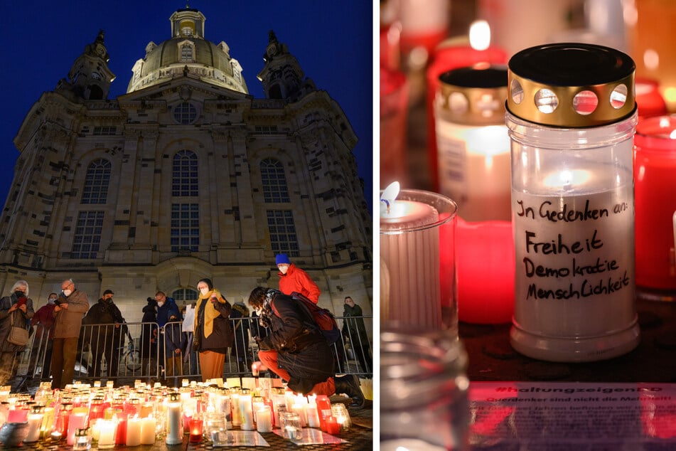 Dresden: Dresden zeigt Haltung: Tausende Kerzen erinnern an die Corona-Opfer der Stadt