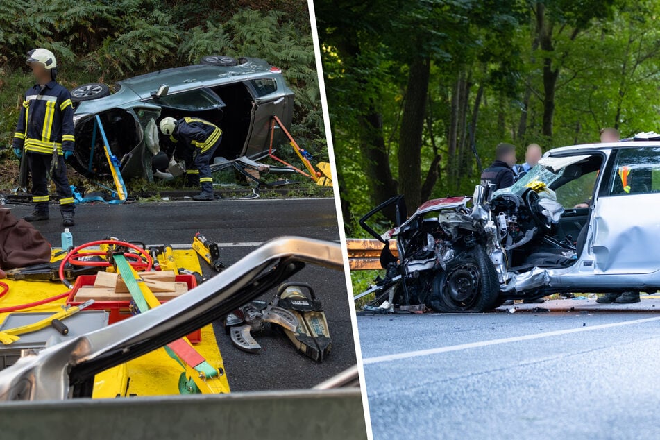 Aus beiden Autos mussten eingeklemmte Personen mit schwerem Gerät befreit werden.
