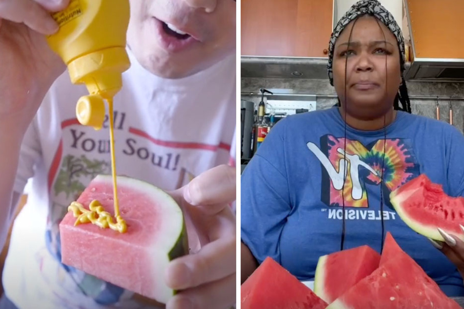 Lizzo tried out a TikToker's food recommendation of topping watermelon with mustard but didn't appear sold on the pairing.