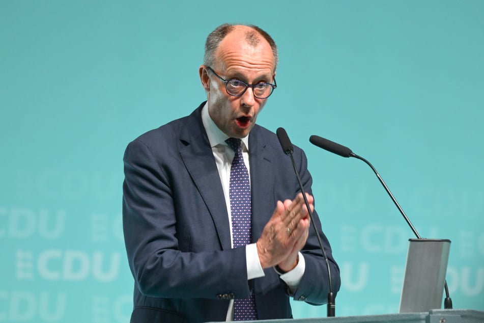 Friedrich Merz (70) trat am Freitag in Ravensburg auf.