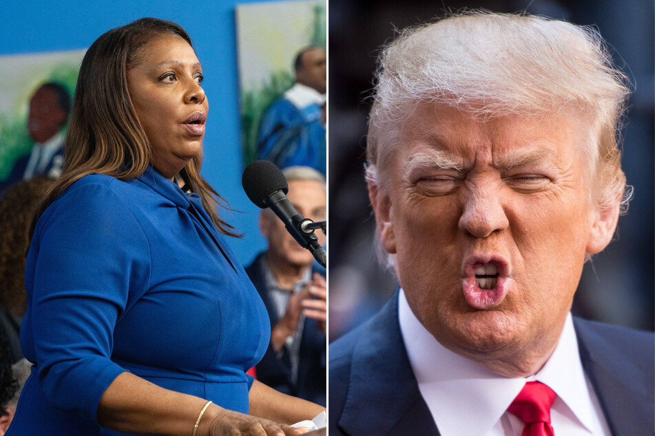 Donald Trump took to his Truth Social platform to once again criticize Letitia James (l.) and her lawsuit against him.