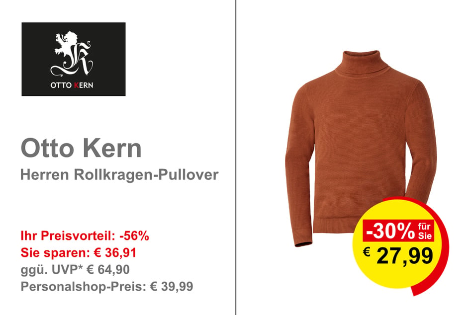 Otto Kern Herren Rollkragen-Pullover