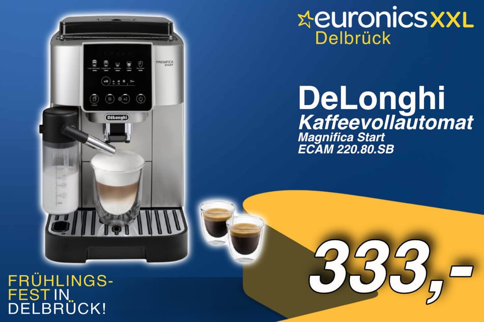 Der DeLonghi ECAM 220.80.SB Magnifica Start Kaffeevollautomat für 333 Euro.