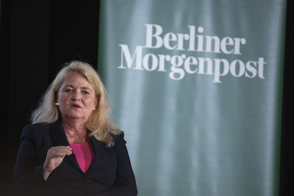 Kristin Brinker (54), AfD-Spitzenkandidatin, nahm an einer Diskussionsrunde zur Wahl zum 20. Abgeordnetenhaus von Berlin teil.